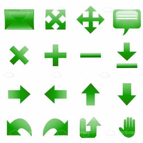 Multidirectional Icons in Green